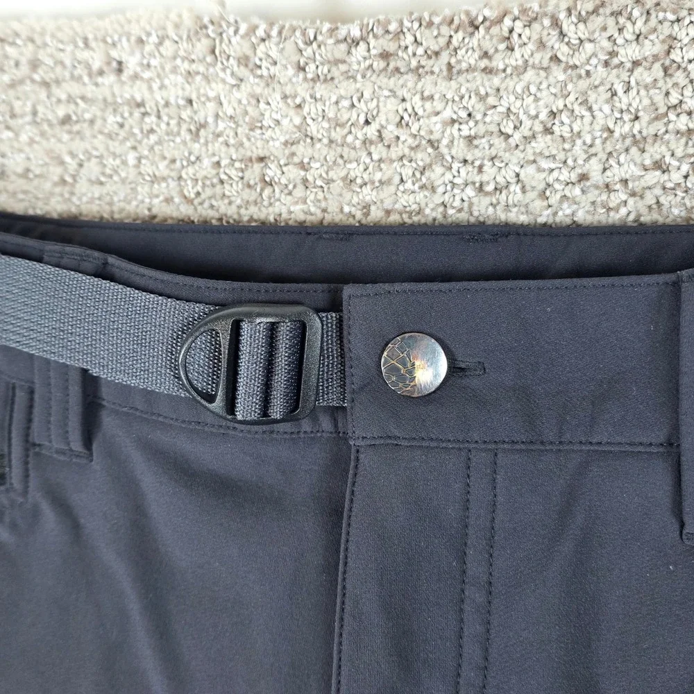 Stio Mens Pinedale Pant Black Outdoor Hiking Trail Pants Size 32R 32x32 Belted
